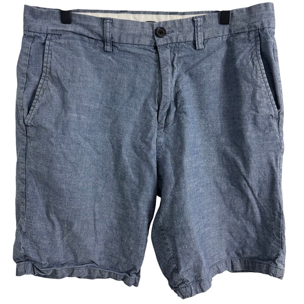 Old Navy Men’s Chambray Blue Ultimate Slim Chino Shorts 10” Inseam Size 34